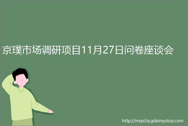 京璞市场调研项目11月27日问卷座谈会
